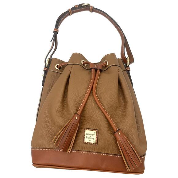 Dooney & Bourke Handbags - Dooney & Bourke Archives 2012 Pebble Leather Drawstring Bag Caramel